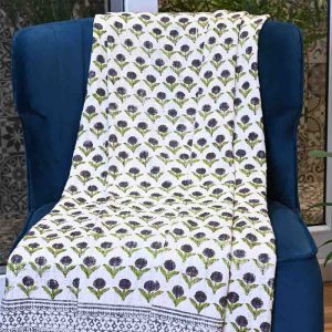 Grey Sprig Handloom Sofa Throw Blanket- 3