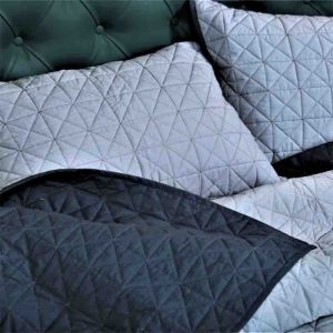 Hues Of Grey Mulmul Cotton Plain Quilted Bed Cover Set- 46