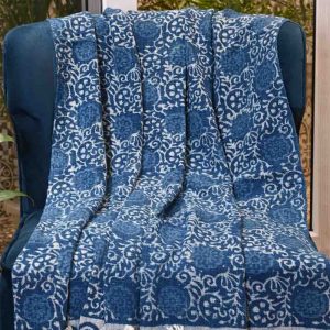Indigo Vine Handloom Sofa Throw Blanket- 20