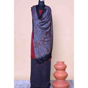 Madhagalo Indigo Modal Silk Ajrakh Dupatta- 23