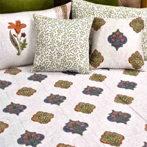 Moroccan Buta 400TC Cotton Hand Block Print Bedsheet- 42