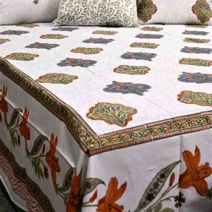 Moroccan Buta 400TC Cotton Hand Block Print Bedsheet- 44