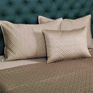 Mountain Brown 400TC Cotton Plain Quilted Bed Cover Set- 11