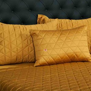 Mustard Diamond 400TC Cotton Plain Quilted Bed Cover Set- 27