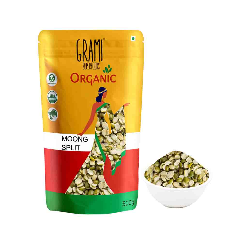 GRAMI SUPERFOODS | Organic Moong Green Split | 500G X Pack of 3 - MyNiwa