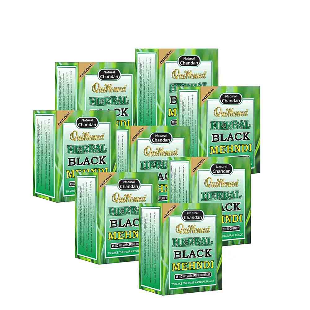 PURE NATURALS | QuikHenna Herbal Black Mehndi For All Hair Type | 65gm Pack  Of 8 - MyNiwa