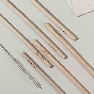 Bamboo Straw – Set of 6 + Straw Cleaning Brush 1