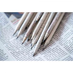 Newspaper pencil with seed