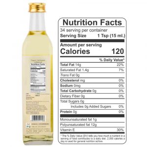 Sunflower oil 500gm Nutrition