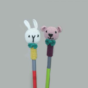 Handcrafted Amigurumi Random Color Pencil Topper – 2Rabbit+ 2Bear combo1
