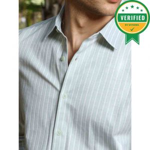Mint Stripe Long Sleeve Shirt (1) (1)