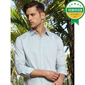 Mint Stripe Long Sleeve Shirt (2) (1)