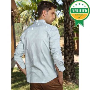 Mint Stripe Long Sleeve Shirt (5) (1)