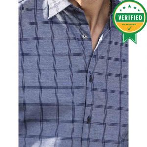 Sapphire Navy Plaid Long Sleeve Shirt (5) (1)