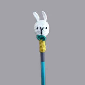 Set of 3 Handcrafted Amigurumi Pencil Topper Bunny _Random Color 1