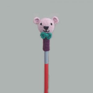 Set of 6 Handcrafted Amigurumi Pencil Topper Bear _Random Color 1