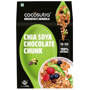 Cocosutra Chia Soya Chocolate Chunk Granola 300g Front