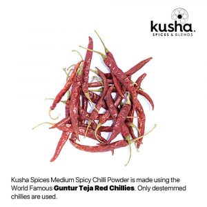 Kusha Spices Medium Spicy Chilli Powder – Teja Chillies