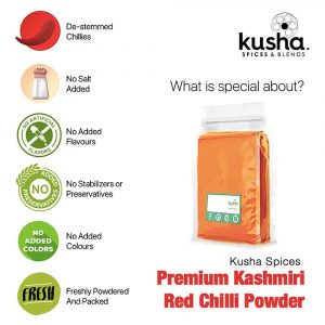 Kusha Spices Premium Kashmiri Chilli Powder USP