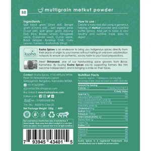Multigrain Metkut Powder Back Label New