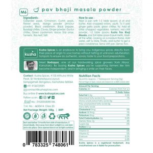 Pav Bhaji Masala Back Label New