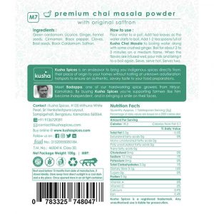 Premium Chai Masala Powder Back Sticker New