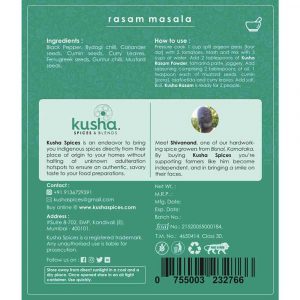 Rasam Masala Powder Back Label Old