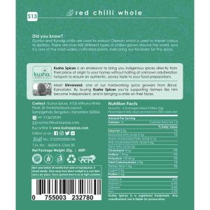 Red Chilli Whole Premium Kashmiri Back Label New