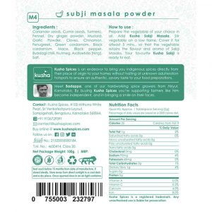 Sabji Masala Back Label New