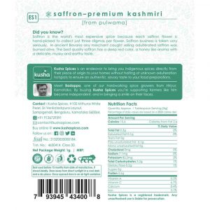 Saffron Premium Kashmiri Back Label New