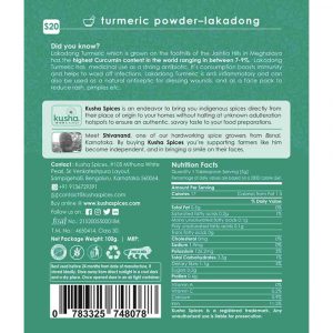 Turmeric Powder Lakadong Back Label New